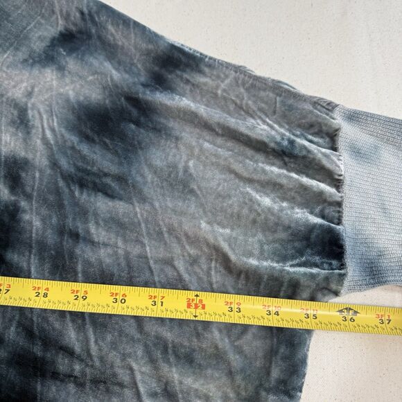 PETE&GRETA Johnny Was Teal Tie Dye Velvet Boho Tunic OVERSIZED 36" Chest Sz. S - Picture 9 of 11